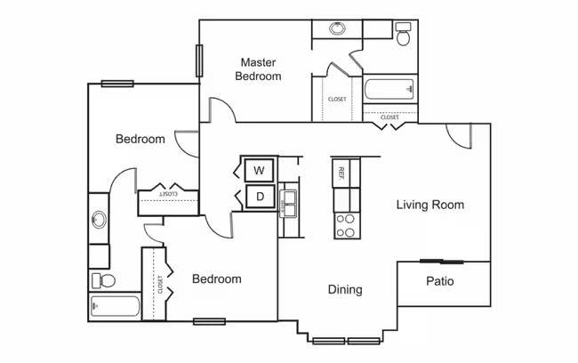 3 Bedroom / 2 Bath 7201 floor plan